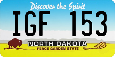 ND license plate IGF153