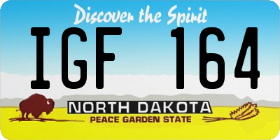 ND license plate IGF164