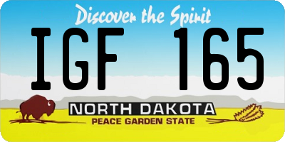 ND license plate IGF165