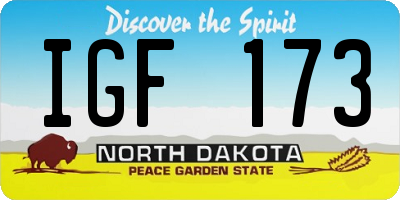 ND license plate IGF173