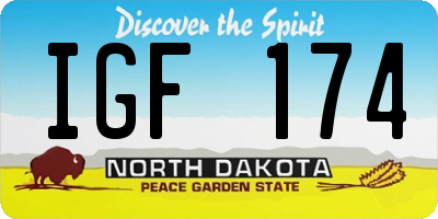 ND license plate IGF174