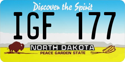 ND license plate IGF177