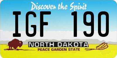 ND license plate IGF190