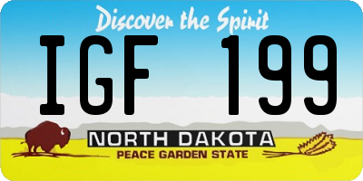ND license plate IGF199