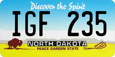 ND license plate IGF235