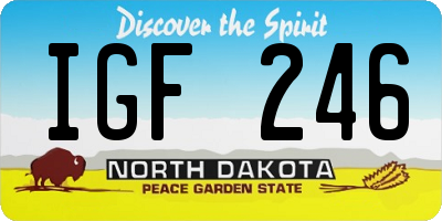 ND license plate IGF246