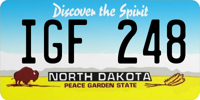 ND license plate IGF248