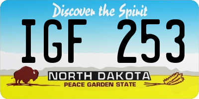 ND license plate IGF253