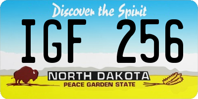 ND license plate IGF256