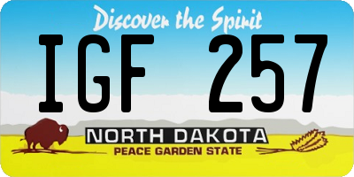 ND license plate IGF257