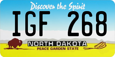 ND license plate IGF268