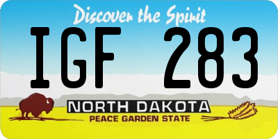ND license plate IGF283