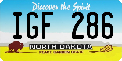 ND license plate IGF286