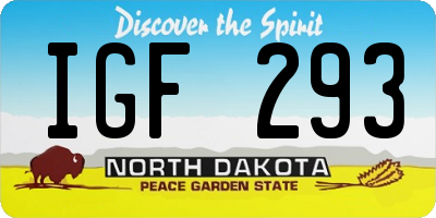 ND license plate IGF293