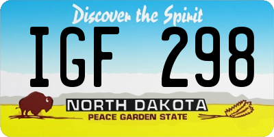 ND license plate IGF298