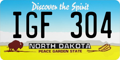 ND license plate IGF304