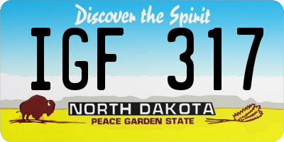 ND license plate IGF317