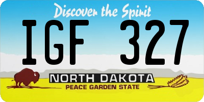ND license plate IGF327