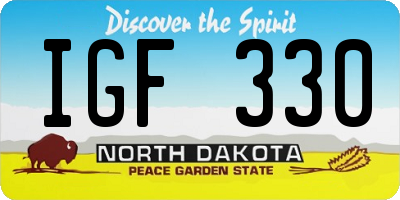 ND license plate IGF330