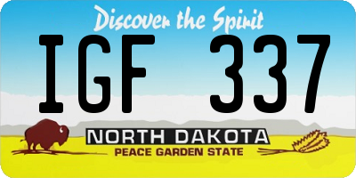 ND license plate IGF337