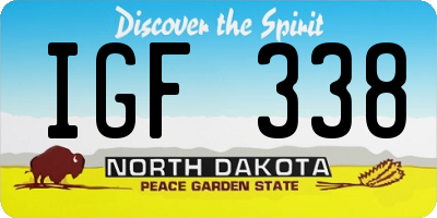 ND license plate IGF338