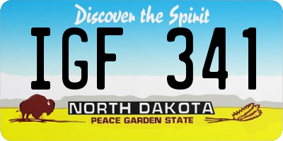 ND license plate IGF341