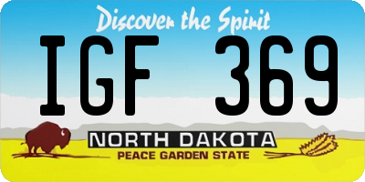 ND license plate IGF369