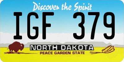 ND license plate IGF379