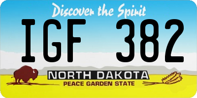 ND license plate IGF382