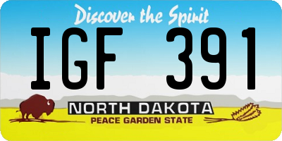 ND license plate IGF391