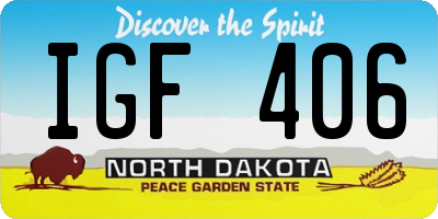 ND license plate IGF406