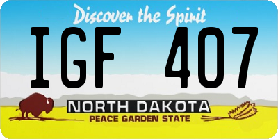 ND license plate IGF407