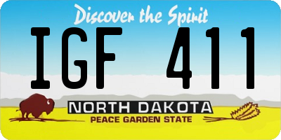 ND license plate IGF411