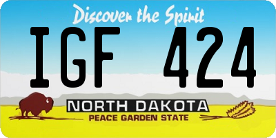 ND license plate IGF424