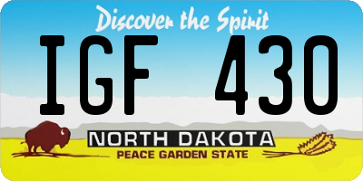 ND license plate IGF430