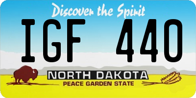 ND license plate IGF440