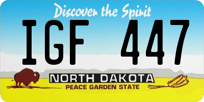 ND license plate IGF447