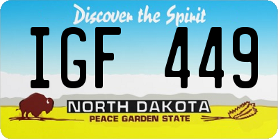 ND license plate IGF449
