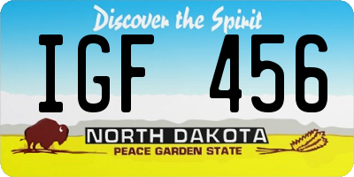 ND license plate IGF456
