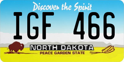 ND license plate IGF466