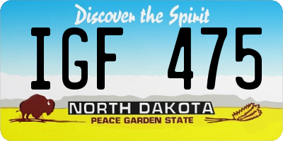 ND license plate IGF475