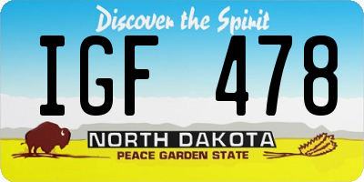 ND license plate IGF478