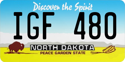 ND license plate IGF480
