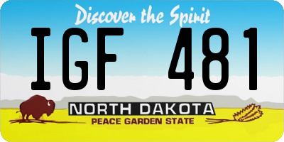 ND license plate IGF481
