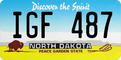 ND license plate IGF487