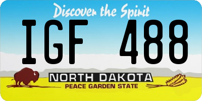 ND license plate IGF488