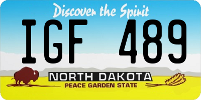ND license plate IGF489