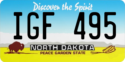 ND license plate IGF495