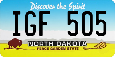 ND license plate IGF505