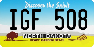 ND license plate IGF508